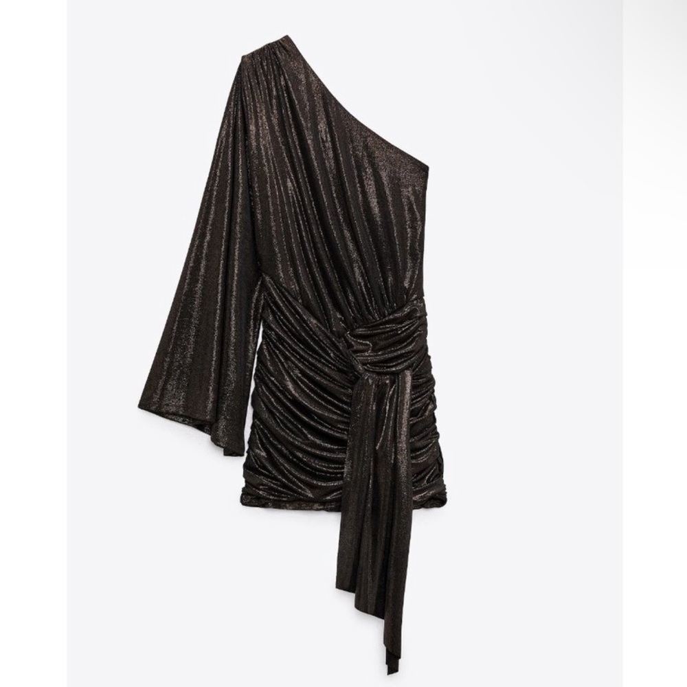 ZARA One Shoulder Mini Dress - Picture 4 of 4